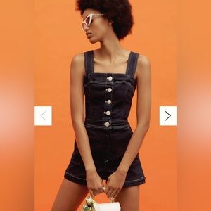 Anthropologie Nautical Denim Button-Front Jumpsuit